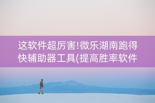 这软件超厉害!微乐湖南跑得快辅助器工具(提高胜率软件)