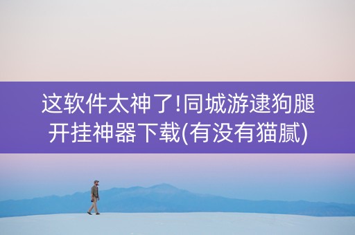 这软件太神了!同城游逮狗腿开挂神器下载(有没有猫腻)