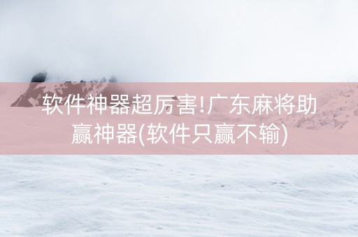 软件神器超厉害!广东麻将助赢神器(软件只赢不输)
