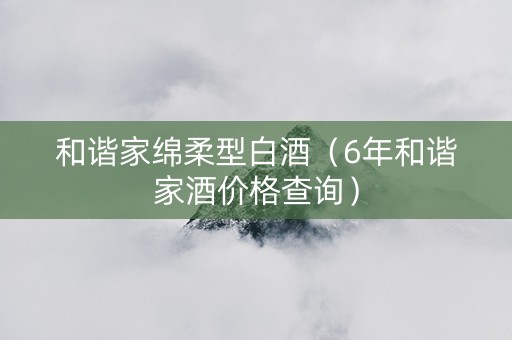 和谐家绵柔型白酒（6年和谐家酒价格查询）