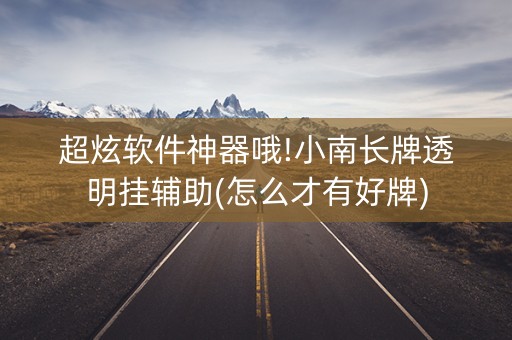 超炫软件神器哦!小南长牌透明挂辅助(怎么才有好牌)