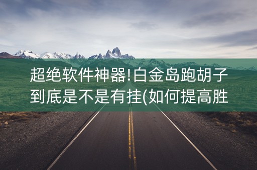 超绝软件神器!白金岛跑胡子到底是不是有挂(如何提高胜率)