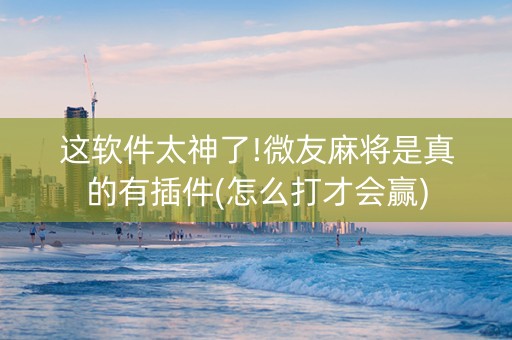 这软件太神了!微友麻将是真的有插件(怎么打才会赢)