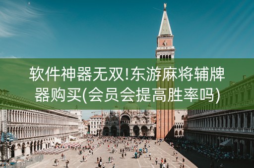 软件神器无双!东游麻将辅牌器购买(会员会提高胜率吗)