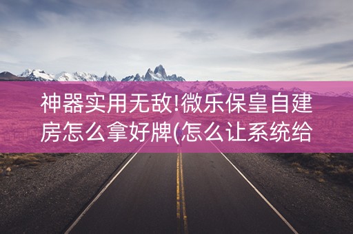 神器实用无敌!微乐保皇自建房怎么拿好牌(怎么让系统给好牌)