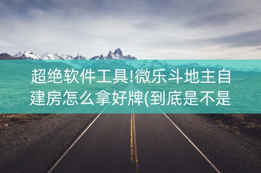超绝软件工具!微乐斗地主自建房怎么拿好牌(到底是不是有挂)