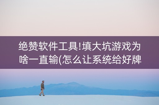 绝赞软件工具!填大坑游戏为啥一直输(怎么让系统给好牌)