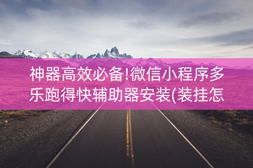 神器高效必备!微信小程序多乐跑得快辅助器安装(装挂怎么安装)