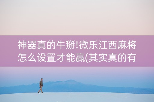 神器真的牛掰!微乐江西麻将怎么设置才能赢(其实真的有挂)