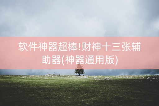 软件神器超棒!财神十三张辅助器(神器通用版)