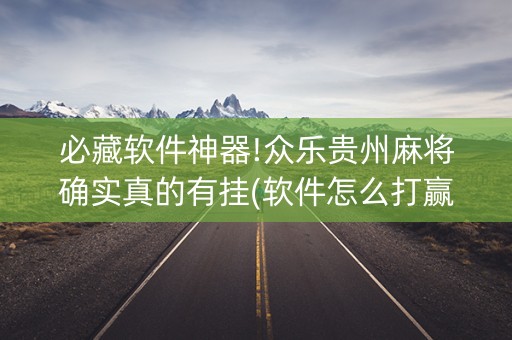 必藏软件神器!众乐贵州麻将确实真的有挂(软件怎么打赢)