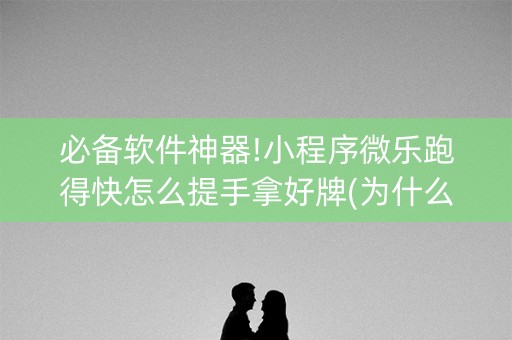 必备软件神器!小程序微乐跑得快怎么提手拿好牌(为什么一直输)