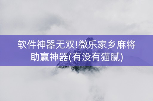 软件神器无双!微乐家乡麻将助赢神器(有没有猫腻)