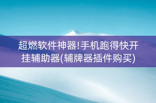 超燃软件神器!手机跑得快开挂辅助器(辅牌器插件购买)