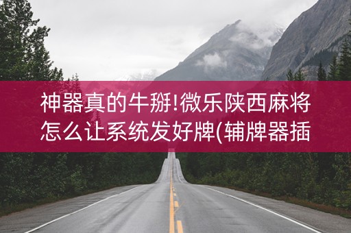 神器真的牛掰!微乐陕西麻将怎么让系统发好牌(辅牌器插件购买)