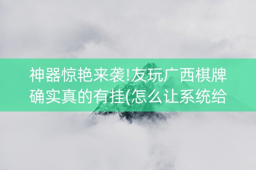 神器惊艳来袭!友玩广西棋牌确实真的有挂(怎么让系统给好牌)