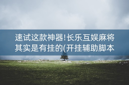 速试这款神器!长乐互娱麻将其实是有挂的(开挂辅助脚本)