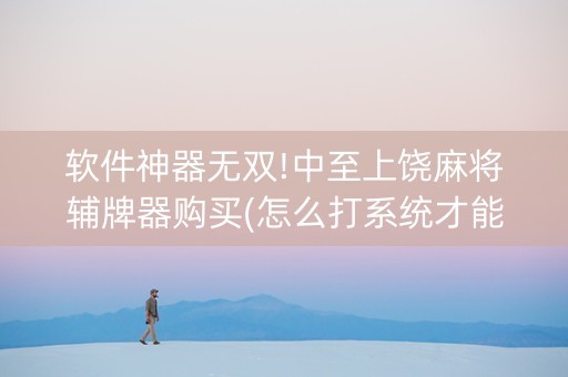 软件神器无双!中至上饶麻将辅牌器购买(怎么打系统才能给好牌)