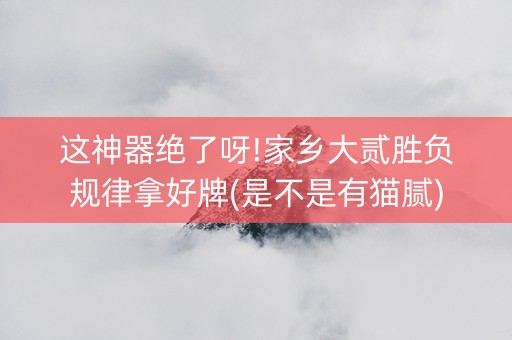 这神器绝了呀!家乡大贰胜负规律拿好牌(是不是有猫腻)