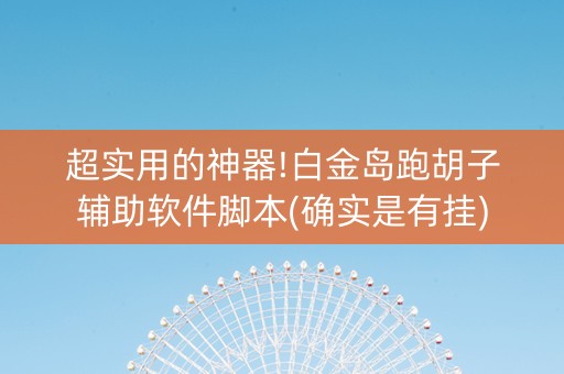超实用的神器!白金岛跑胡子辅助软件脚本(确实是有挂)