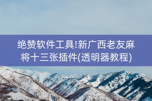 绝赞软件工具!新广西老友麻将十三张插件(透明器教程)