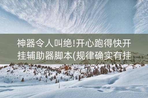 神器令人叫绝!开心跑得快开挂辅助器脚本(规律确实有挂)