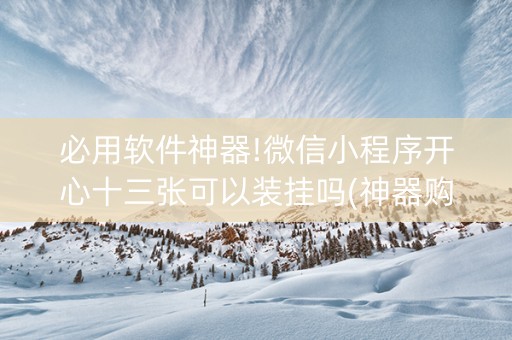 必用软件神器!微信小程序开心十三张可以装挂吗(神器购买好牌规律)
