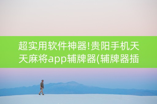 超实用软件神器!贵阳手机天天麻将app辅牌器(辅牌器插件购买)