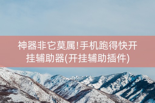 神器非它莫属!手机跑得快开挂辅助器(开挂辅助插件)