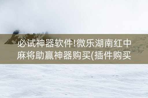 必试神器软件!微乐湖南红中麻将助赢神器购买(插件购买输赢规律)