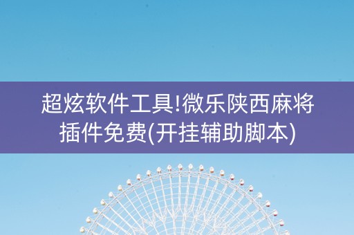 超炫软件工具!微乐陕西麻将插件免费(开挂辅助脚本)