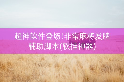 超神软件登场!非常麻将发牌辅助脚本(软挂神器)