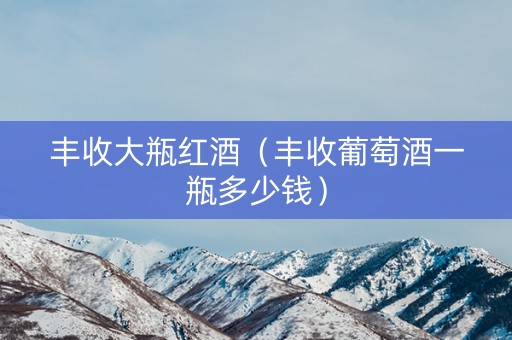 丰收大瓶红酒（丰收葡萄酒一瓶多少钱）