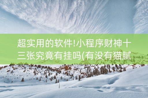 超实用的软件!小程序财神十三张究竟有挂吗(有没有猫腻)