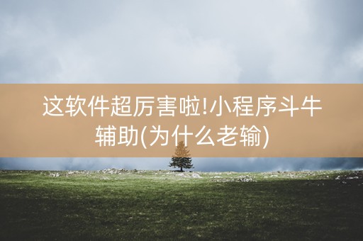 这软件超厉害啦!小程序斗牛辅助(为什么老输)