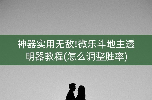 神器实用无敌!微乐斗地主透明器教程(怎么调整胜率)