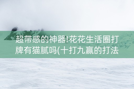 超带感的神器!花花生活圈打牌有猫腻吗(十打九赢的打法)