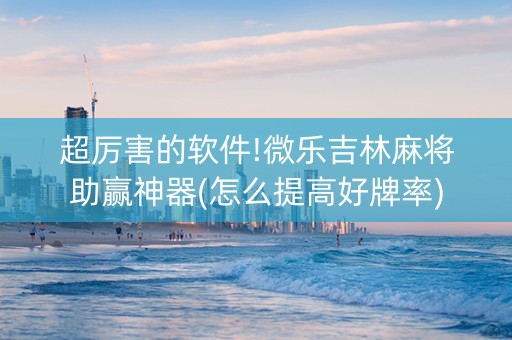 超厉害的软件!微乐吉林麻将助赢神器(怎么提高好牌率)