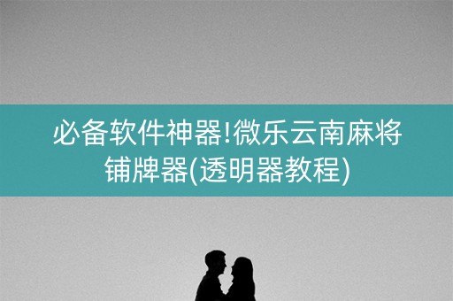 必备软件神器!微乐云南麻将铺牌器(透明器教程)