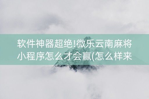 软件神器超绝!微乐云南麻将小程序怎么才会赢(怎么样来好牌)