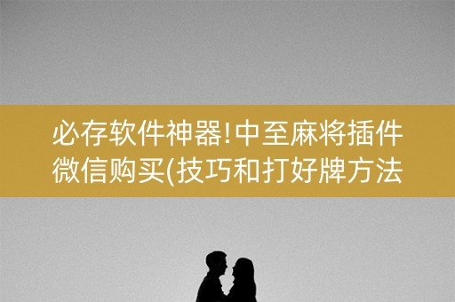 必存软件神器!中至麻将插件微信购买(技巧和打好牌方法)