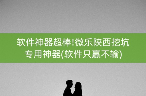 软件神器超棒!微乐陕西挖坑专用神器(软件只赢不输)