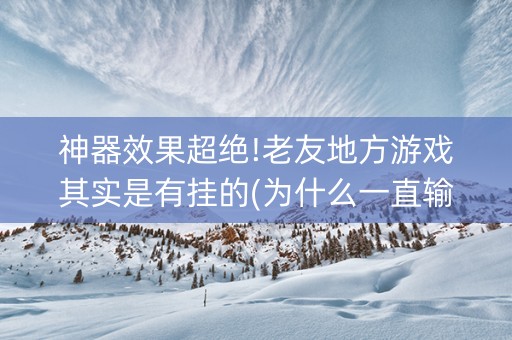神器效果超绝!老友地方游戏其实是有挂的(为什么一直输)
