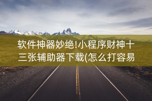 软件神器妙绝!小程序财神十三张辅助器下载(怎么打容易赢)