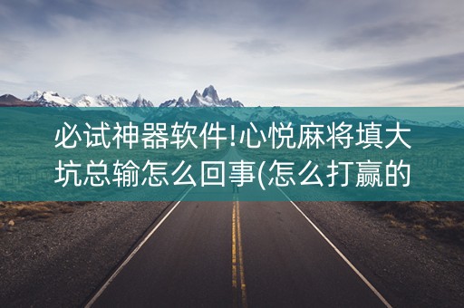 必试神器软件!心悦麻将填大坑总输怎么回事(怎么打赢的几率大)