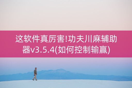 这软件真厉害!功夫川麻辅助器v3.5.4(如何控制输赢)