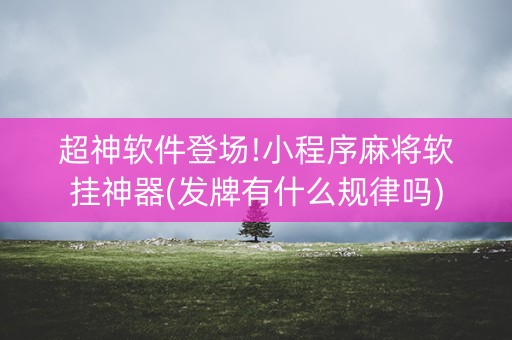 超神软件登场!小程序麻将软挂神器(发牌有什么规律吗)