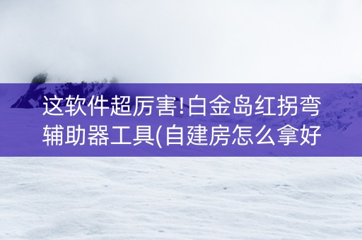 这软件超厉害!白金岛红拐弯辅助器工具(自建房怎么拿好牌)