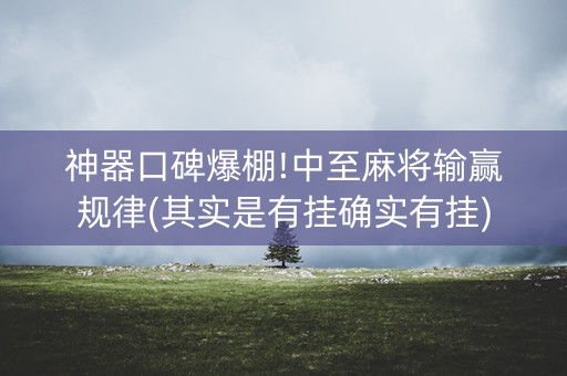 神器口碑爆棚!中至麻将输赢规律(其实是有挂确实有挂)