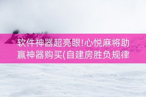 软件神器超亮眼!心悦麻将助赢神器购买(自建房胜负规律)
